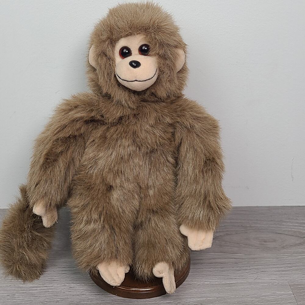TY Inc‎ 1993 Pellet Plush Monkey Brown Smiling Rascal